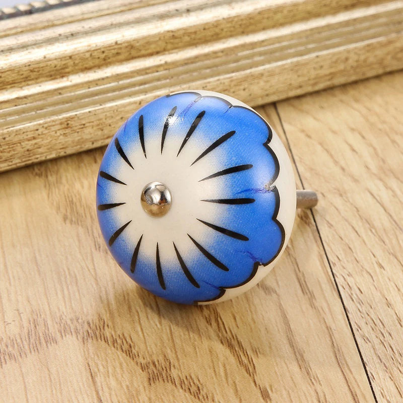 1PCS Multicolor Ceramic Knobs For Cupboard Cabinet Dresser And Furniture Antique Floral Drawer Handle Pull Door Knob Qme A10