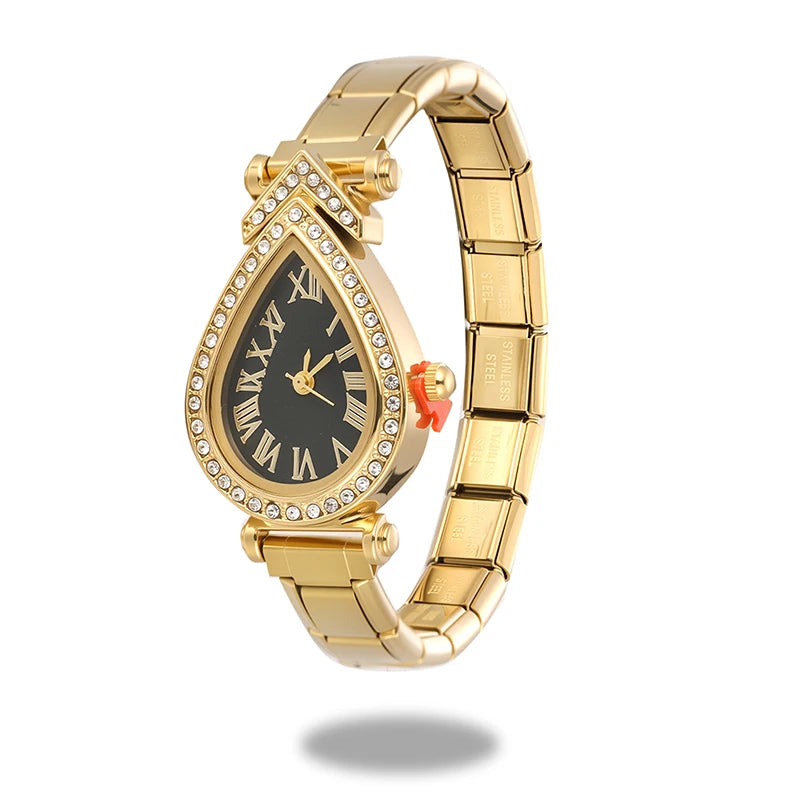 2026 Y2K Printed Pattern Dial Women's Stainless Steel Simple Square