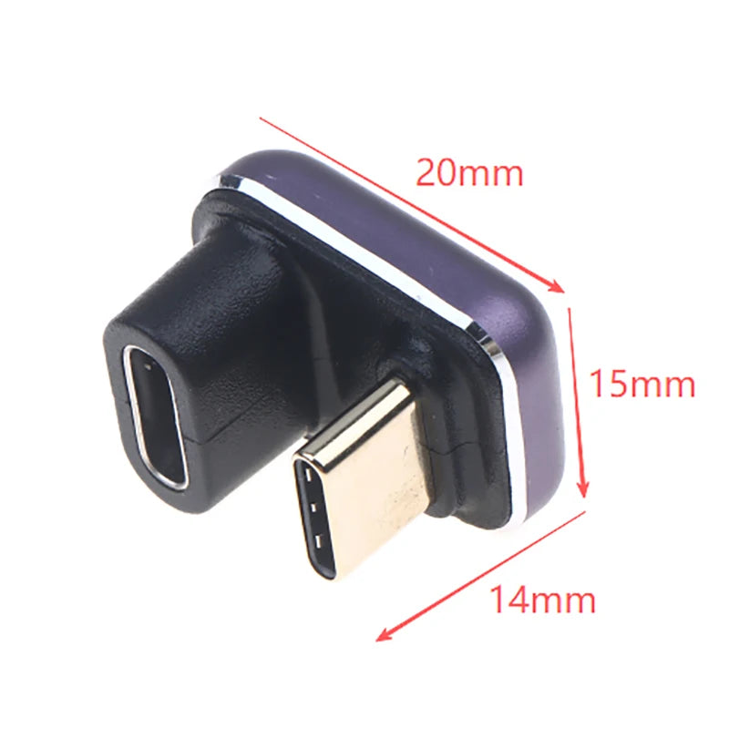 1 240W U Shape USB C Adapter 180 Degree Angled Type-c Extender Qme