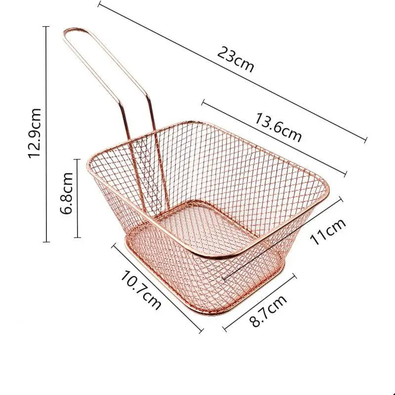 Fries Basket Portable Stainless Steel Chips Mini Frying Strainer Qme L2