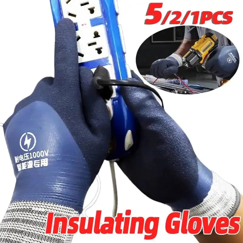 1PCS 400V Insulated Gloves Electrician Shockproof Low Voltage New Energy Vehicle Maintenance Live Working 400V Rubber Gloves Qme