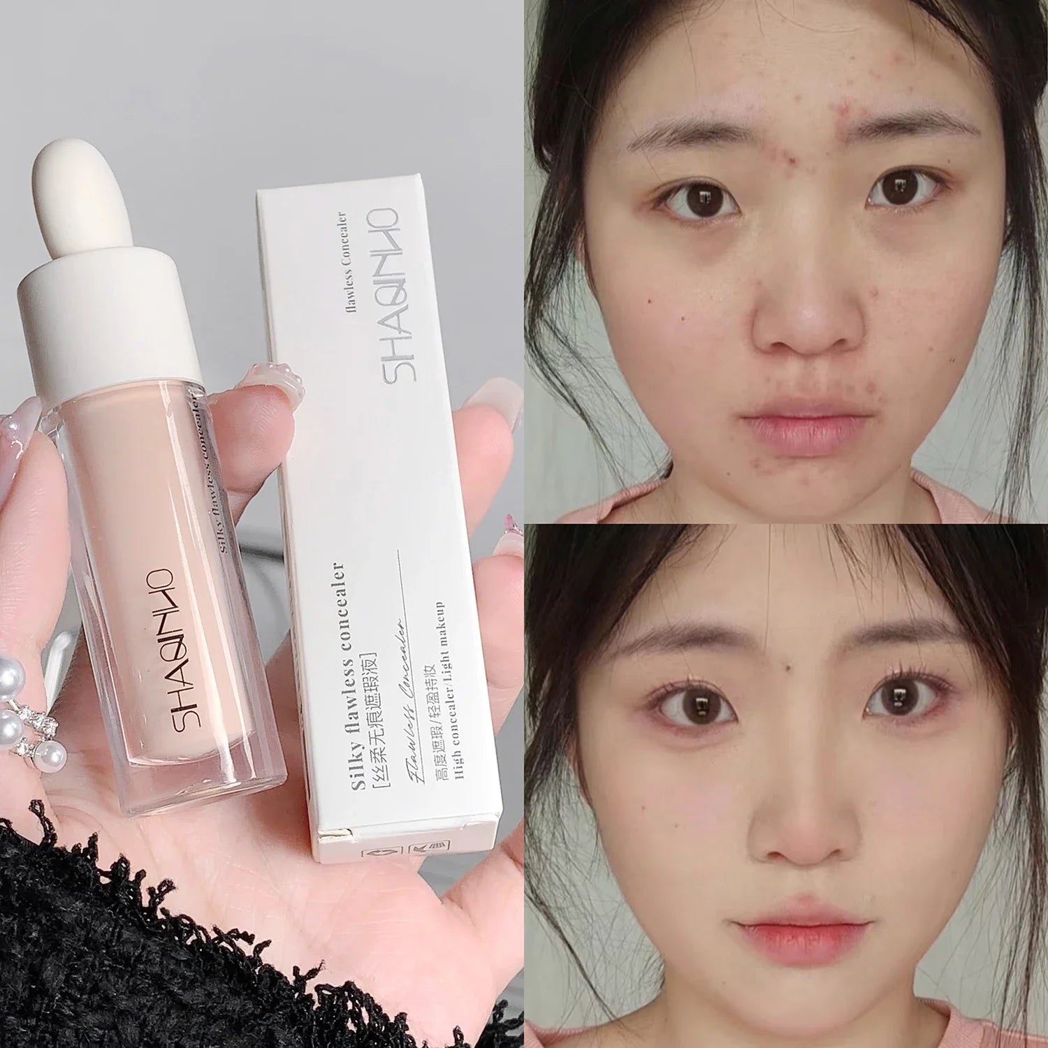 Moisturizing Liquid Contouring Concealer Cream Makeup Waterproof Lasting Cover Acne Dark Circles Foundation Face Korean Cosmetic Qme 02 Peach
