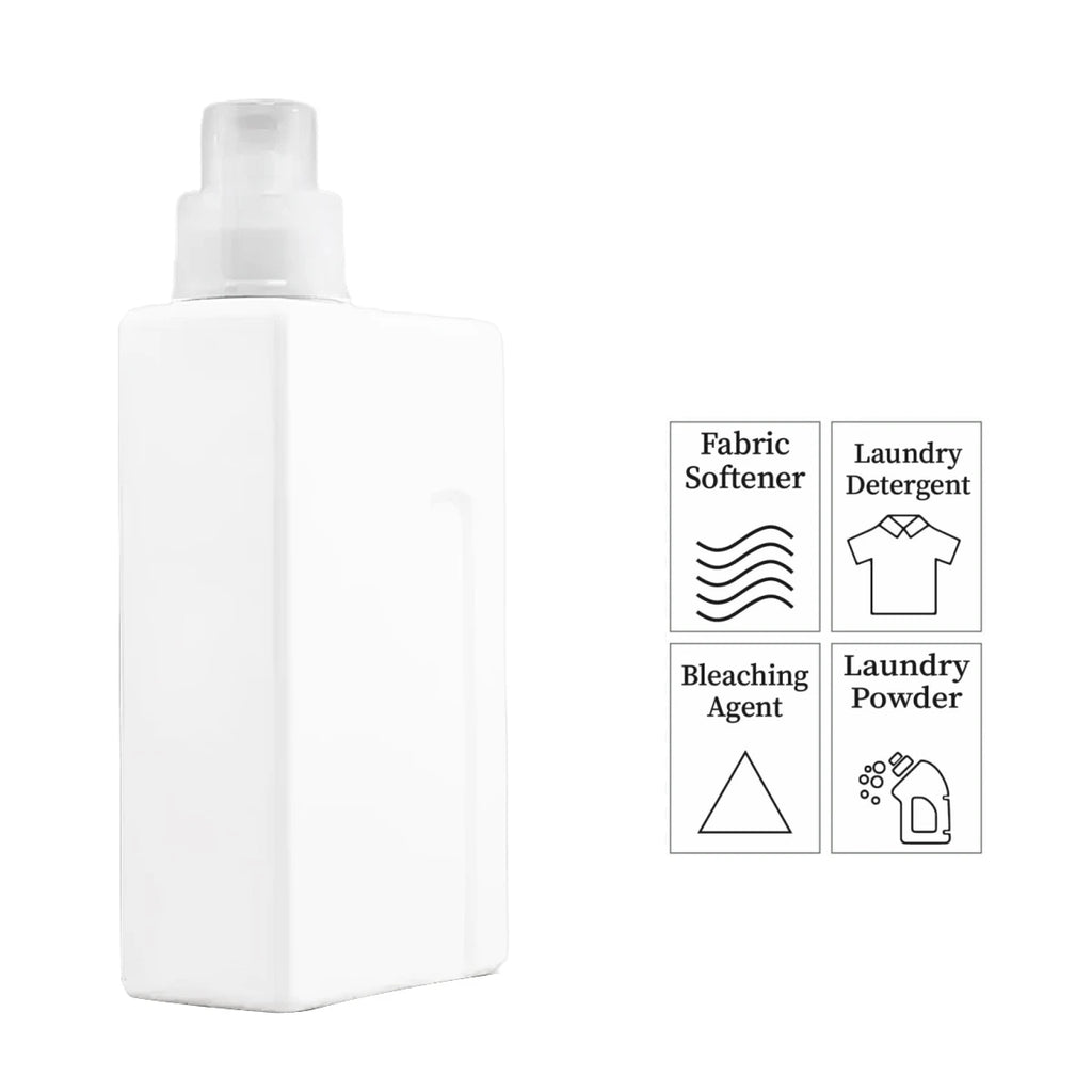 1000ml Laundry Detergent Dispenser Bottle Refiilable Laundry Storage Container for Liquid Powder Softener Laundry Room Canister Qme WHITE