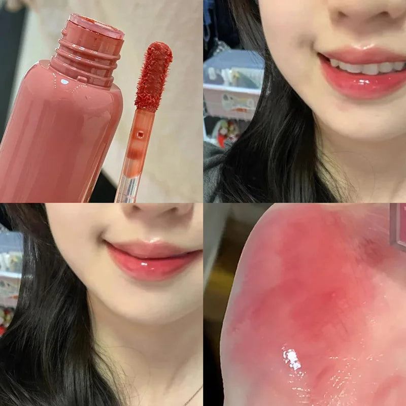 Rose Cherry Tinted Lip Gloss Mirror Watery Hydrating Lip Glaze Plumper Long Lasting Moisturizing Shine Crystal Lip Oil Makeup Qme 02 3g
