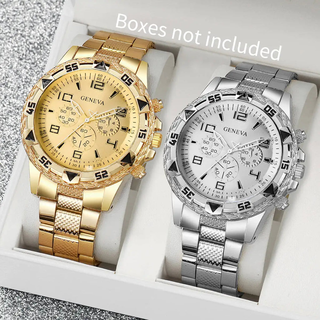 Men's Business Watch Blue Light Glass Stainless Steel Strap Quartz Qme