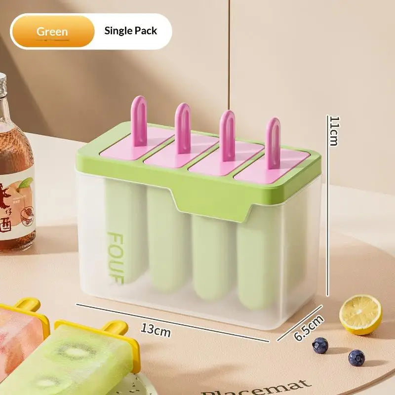 Popsicle Sorbet Mold Food Grade Household Making Abrasive Tools Lid Qme Green