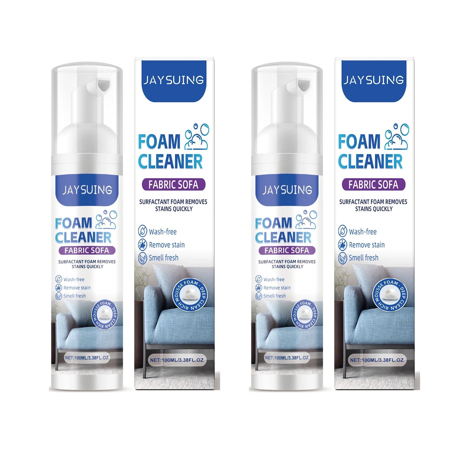 Sofa Foam Cleaner Cleaning Stubborn Stains Eliminate Odors Efficient Formula Not Damaging Sofa Maintain Softness Fabric Cleaner Qme 2 x 100ml Boxed