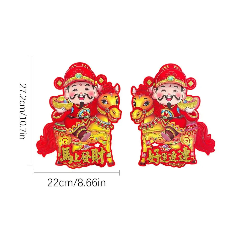 Happy New Year Stickers Blessing Decals Blessing Door Sticker for Family Home Spring Festival Lunar New Year Window Decor Qme Get rich immediately