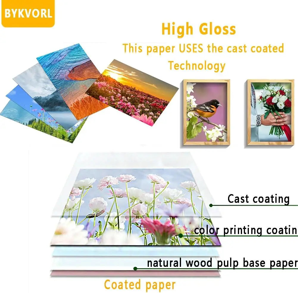 A4(8.27"×11.7") Photo Paper , Waterproof Glossy for Photo Paper，A4 Size 230gsm Waterproof Embossed Card Paper Inkjet Photo Paper Qme