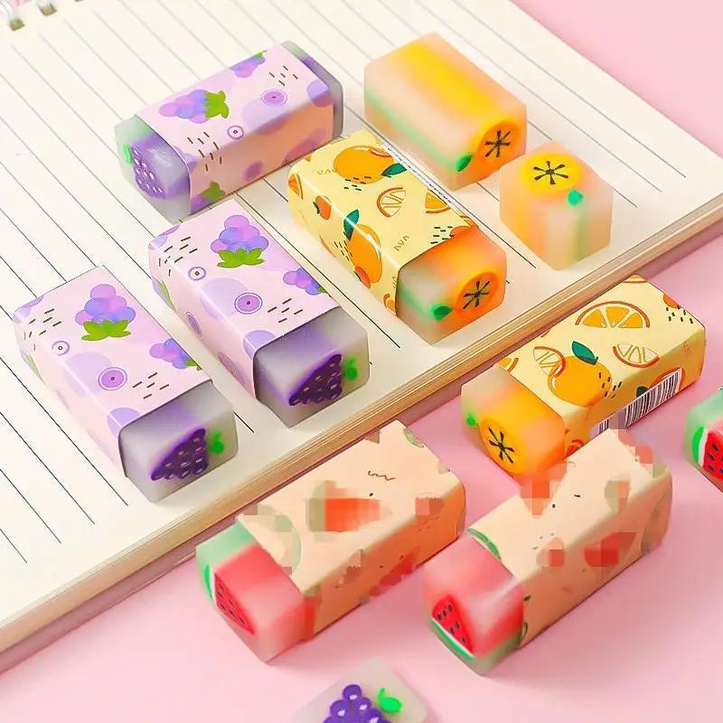 Back School Supplies Cute Fruit Jelly Erasers Fun Animal Shaped Qme