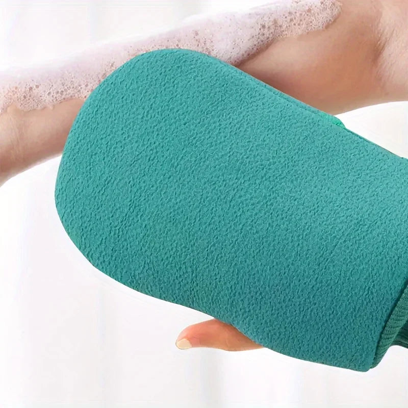 Luxury Exfoliating Bath Mitt - Revitalizes for Glowing, Smooth Skin - Gently Scrubs Away Dead Cells & Impurities - Perfect Qme