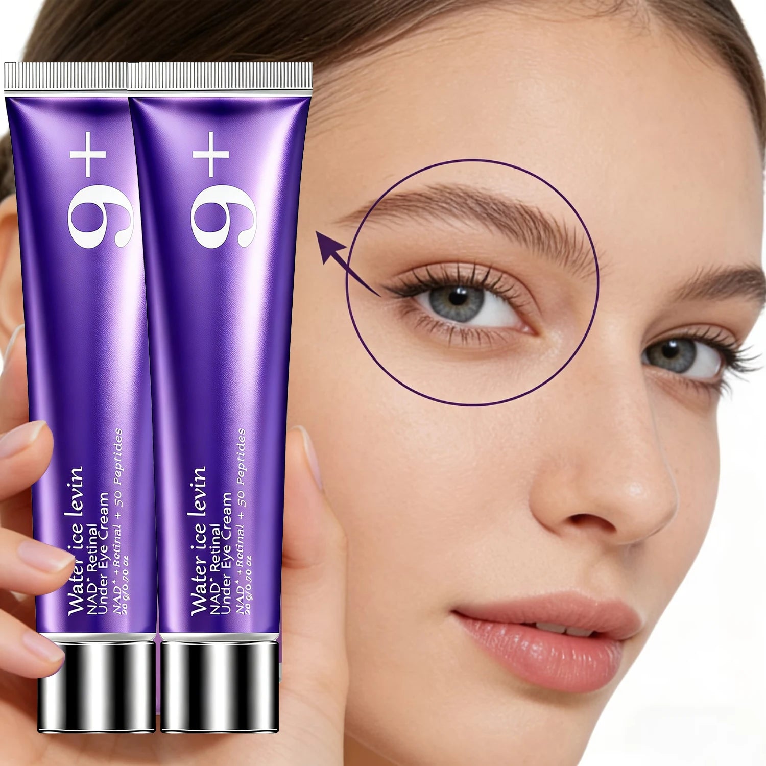 Collagen NAD+ Retinal Under Eye Cream, Peptide Infused Moisturizing Firming Care Qme