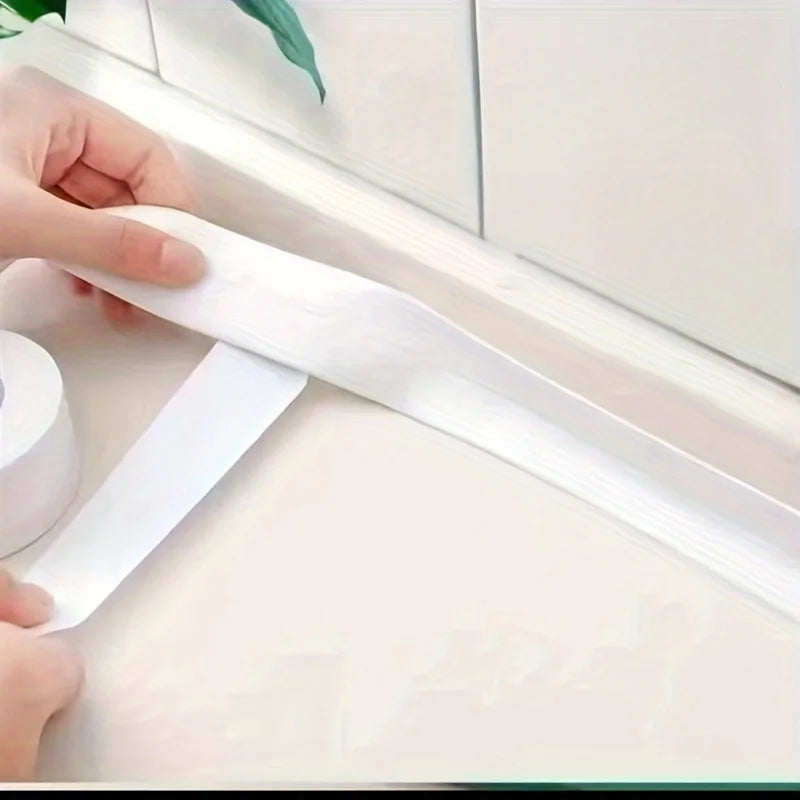 Bathroom and toilet waterproof sealing tape, bathtub and wall self-adhesive sealing strip, sink anti-fouling PVC sealing tape Qme