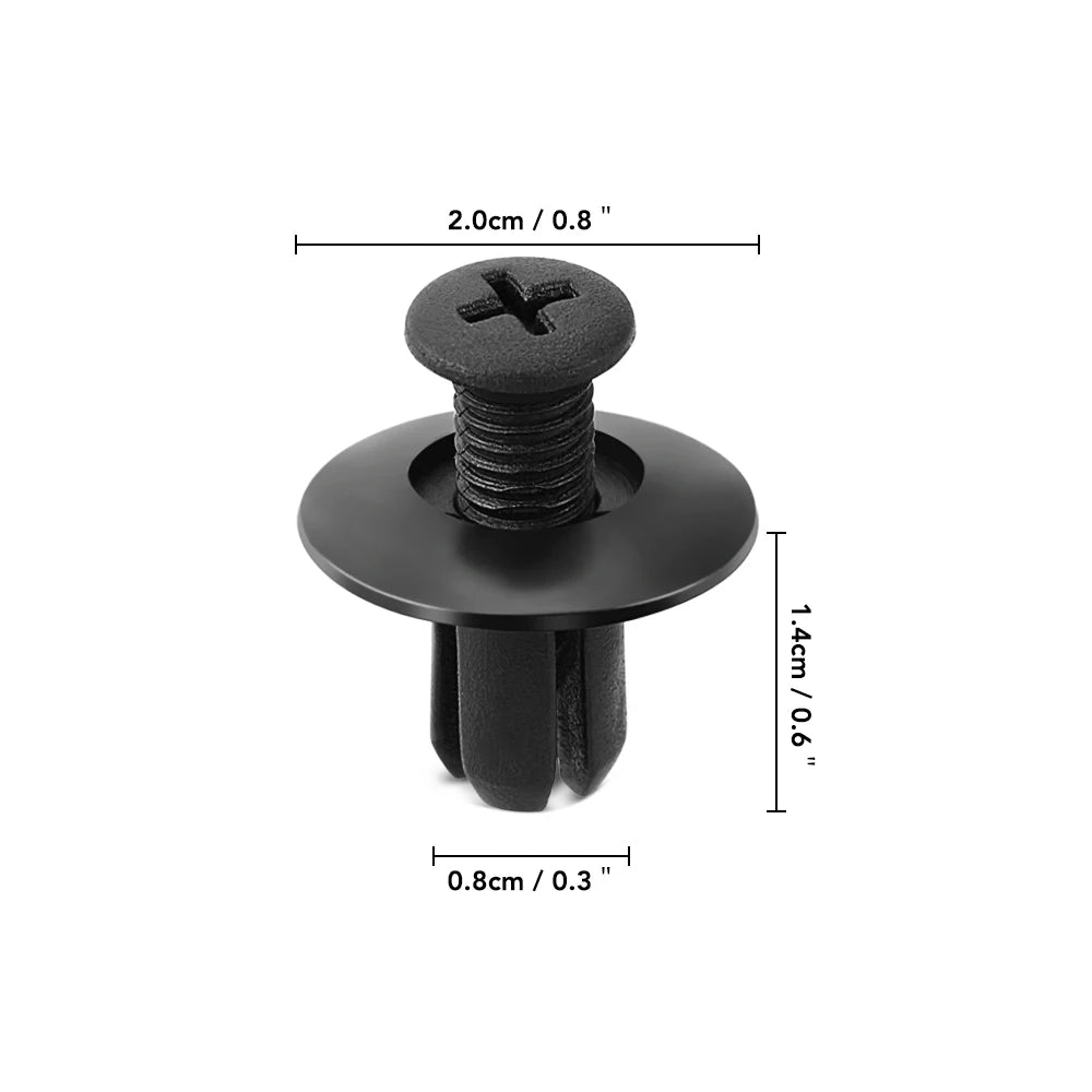 8mm Hole Door Rivet Plastic Clip 100/50/5pcs Fasteners Black Cars Lined Cover Barbs Rivet Auto Fasteners Retainer Push Pin Clips Qme