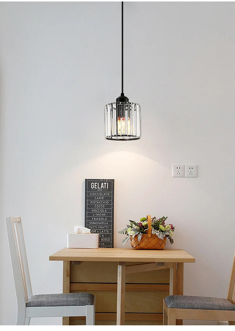 LED Creative Personality Crystal Ceiling Lamp Bedroom Restaurant Modern Simple Corridor Entrance European Style Small Chandelier Qme