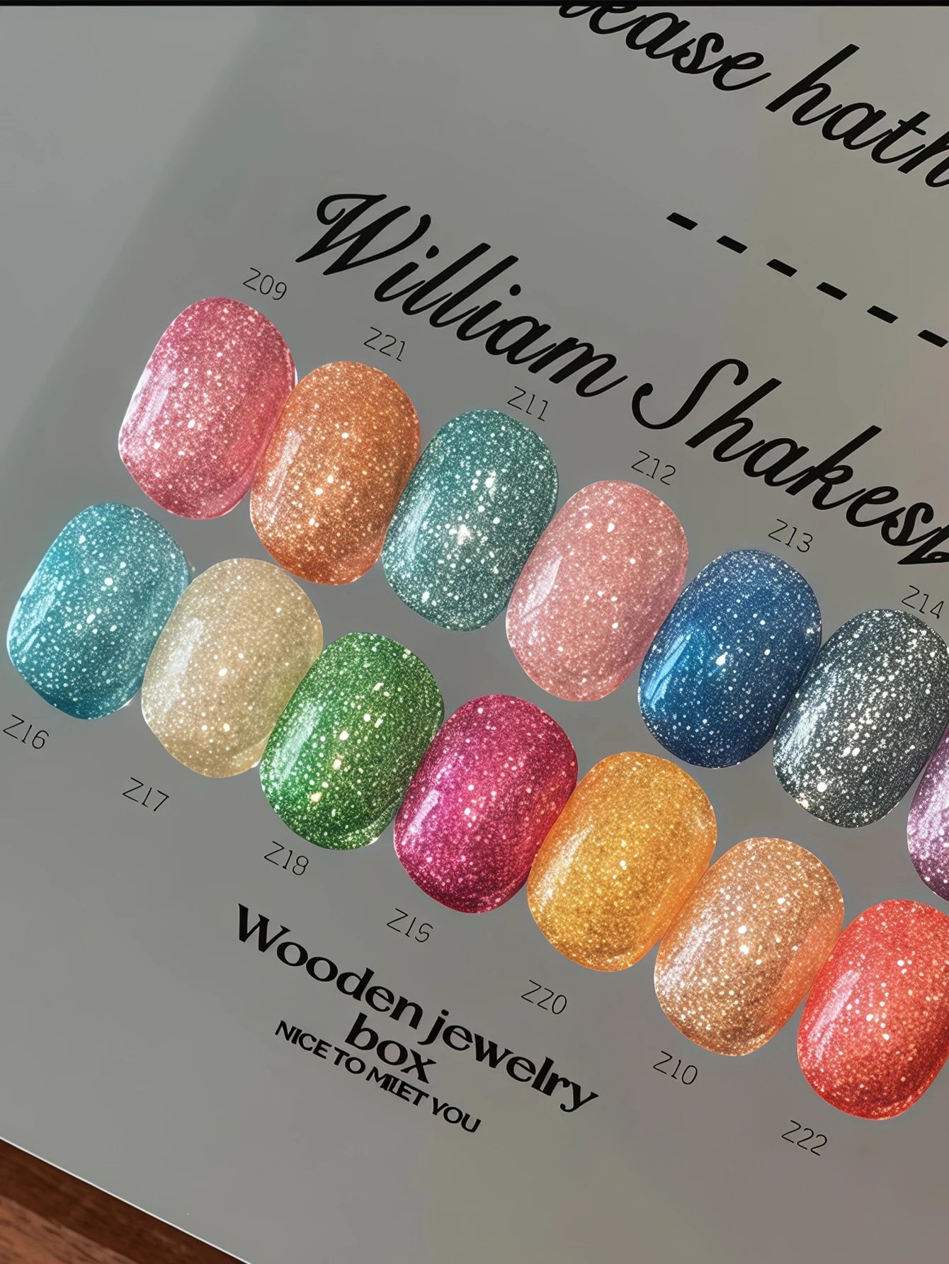 1 8-piece Y2K Colorful Glitter Nail Powder Sparkling Diamond Laser Qme