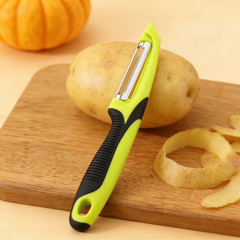 Premium Stainless Steel Multifunctional Peeler Anti Slip Handle Vegetable Fruit Potato Scraper Kitchen Gadget Accessory Qme