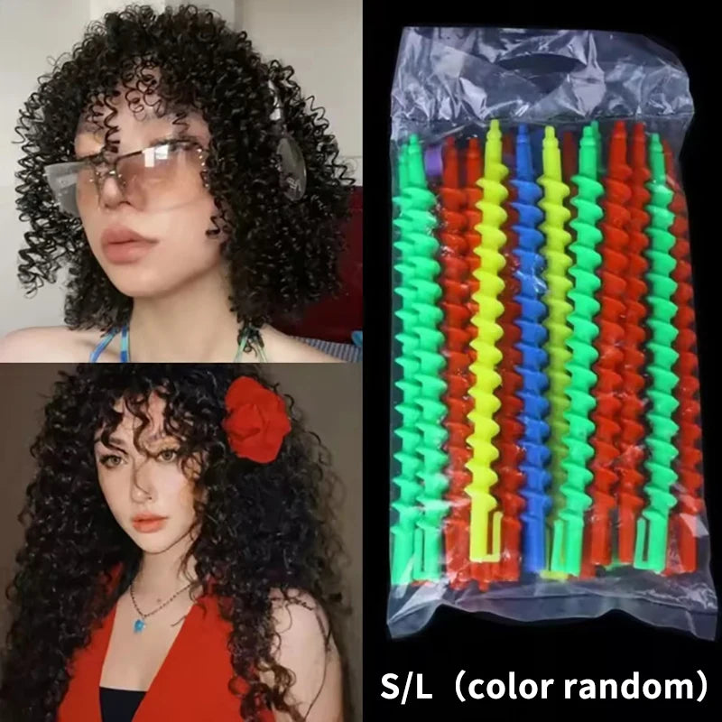 Plastic Hair Styling Tool Spiral Perm Stick Heatless Curler Women Qme
