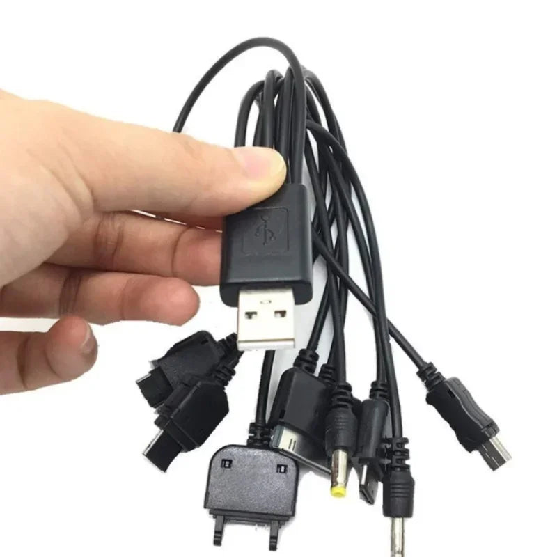 5pcs USB Multi-head Ten In One Charging Cable Mobile Phone 10 In 1 Multi-head Charging Cable 0.23 Meters Qme