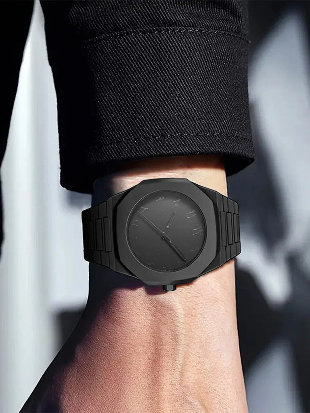 Punk Cross Pendant Matching Bracelet Ring Watch Set for Guys Qme