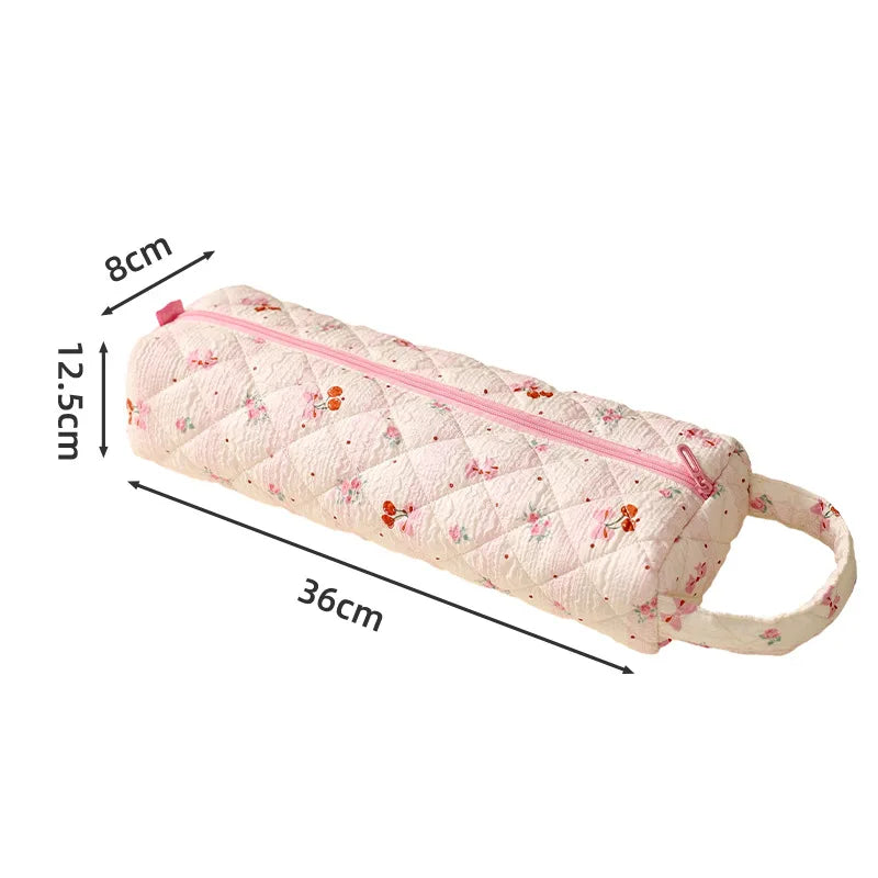 A Storage Bag Large Capacity Polyester Material Portable Wear-resistant Portable Drum Hair Dryer Bag Floral Storage Bag Qme cherry