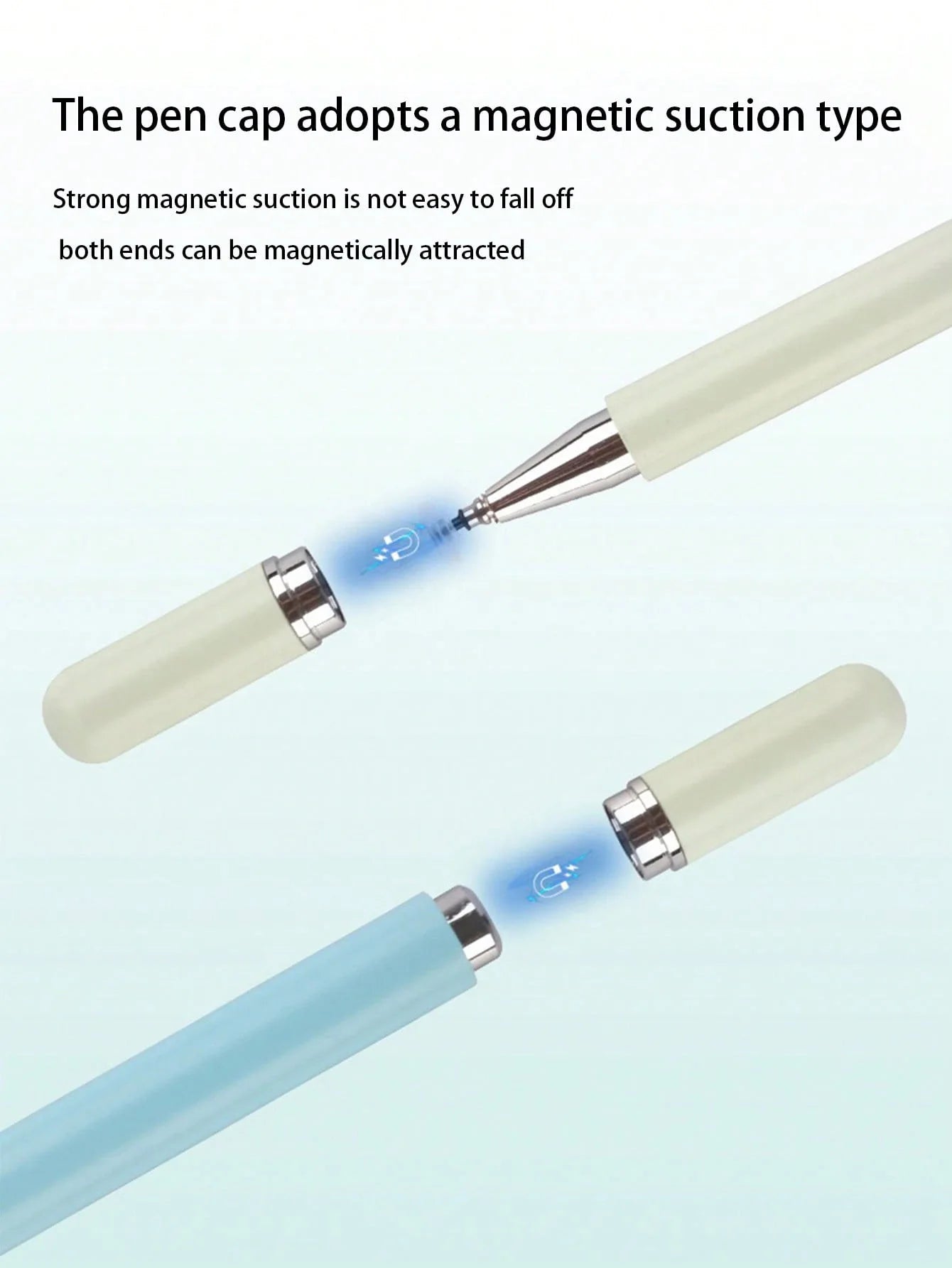 Macaron Gradient Capacitive Pen Disc-shaped Metal Magnetic Cap Stylus Qme