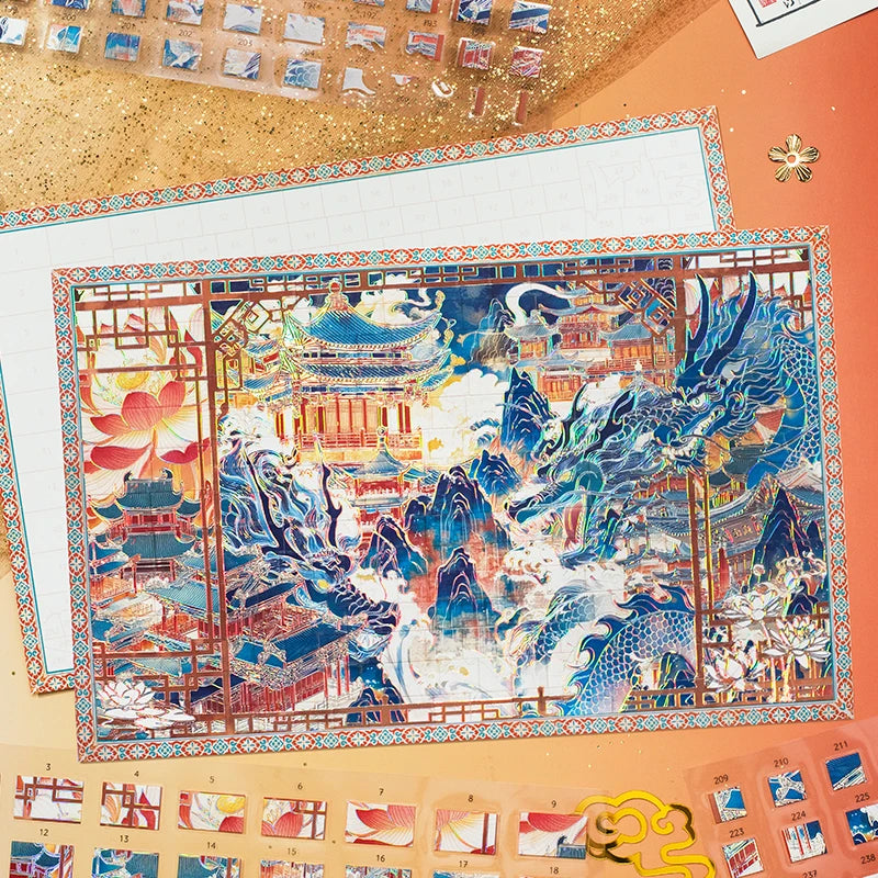 TIANZI 4 Sheets Cute Miniature Painting Room Scene Stickers 3D DIY Diorama for Junk Journal Scrapbooking & Stationery Supplies Qme