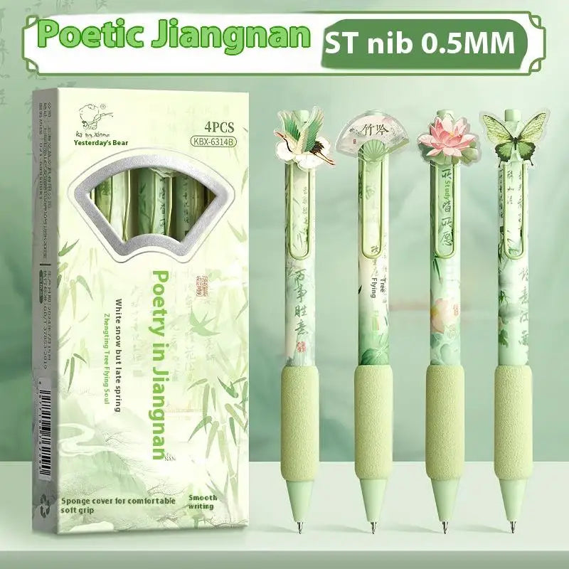 Black Ink Press Gel Pen Butterfly Patch Ballpoint Writing Tools Qme A2