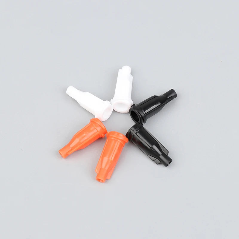 100Pcs Plastic Syringe Tips Caps Injector Dispenser Dispensing Needle Sealing Plug Standard Syringe Stop Caps Supplies Qme