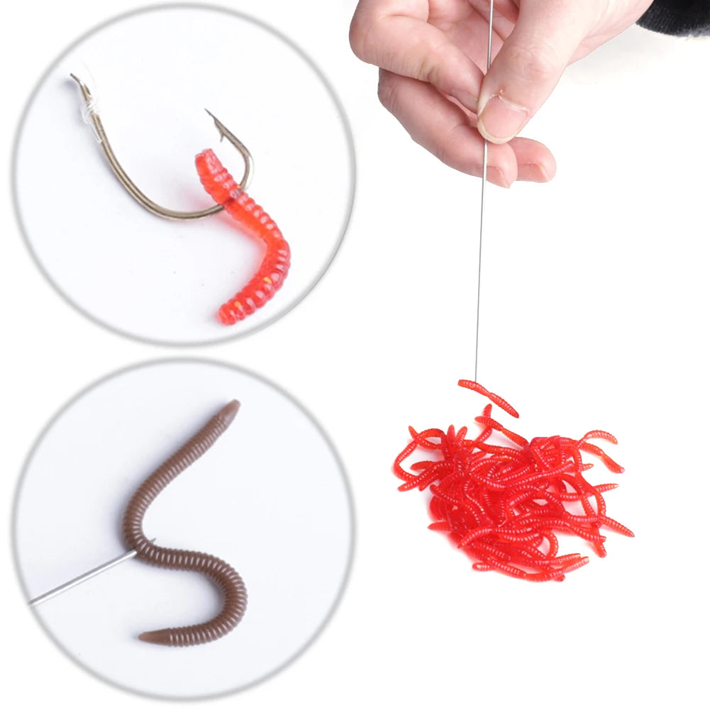 5Pcs Earthworm Hooking Needle Worm Baiting Needle Easy To Use Worm Fishing Needle Hollow Earthworm Hook Needle Fishing Tackles Qme