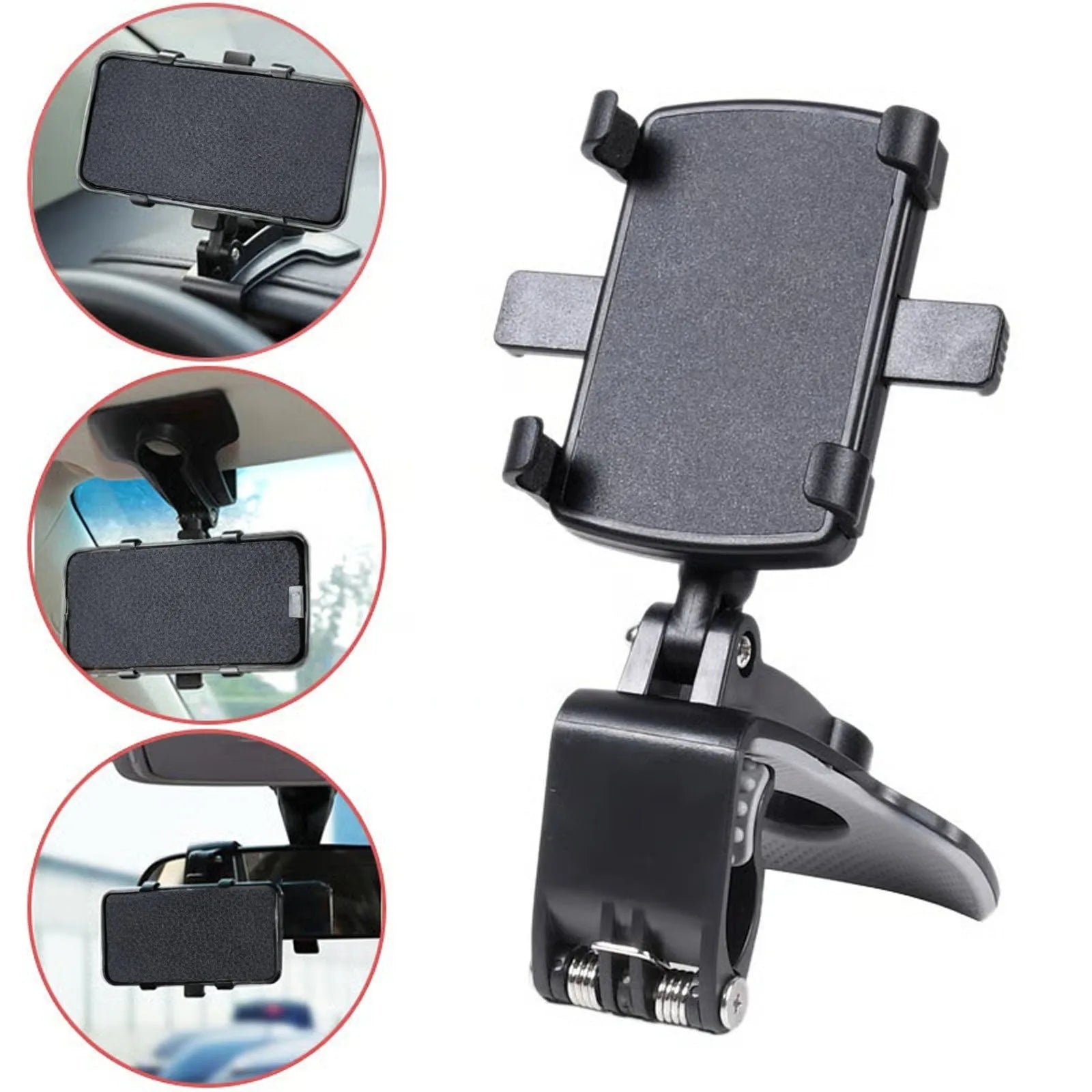 Multifunctional Car Dashboard Mobile Phone Holder Rotation Dashboard Cell Phone Holder Anti-slip Phone Holder Mount Qme as shown
