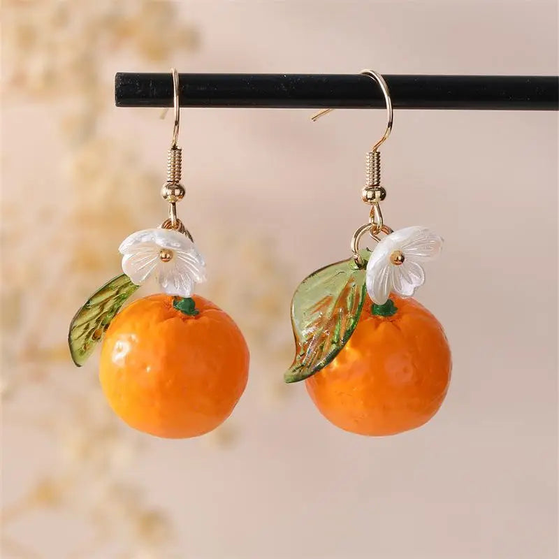 Cute 3D Mixed Fruit Pendant Earrings Vibrant Color Fashion Accessories for Women Vacation Wear Party Gift Qme