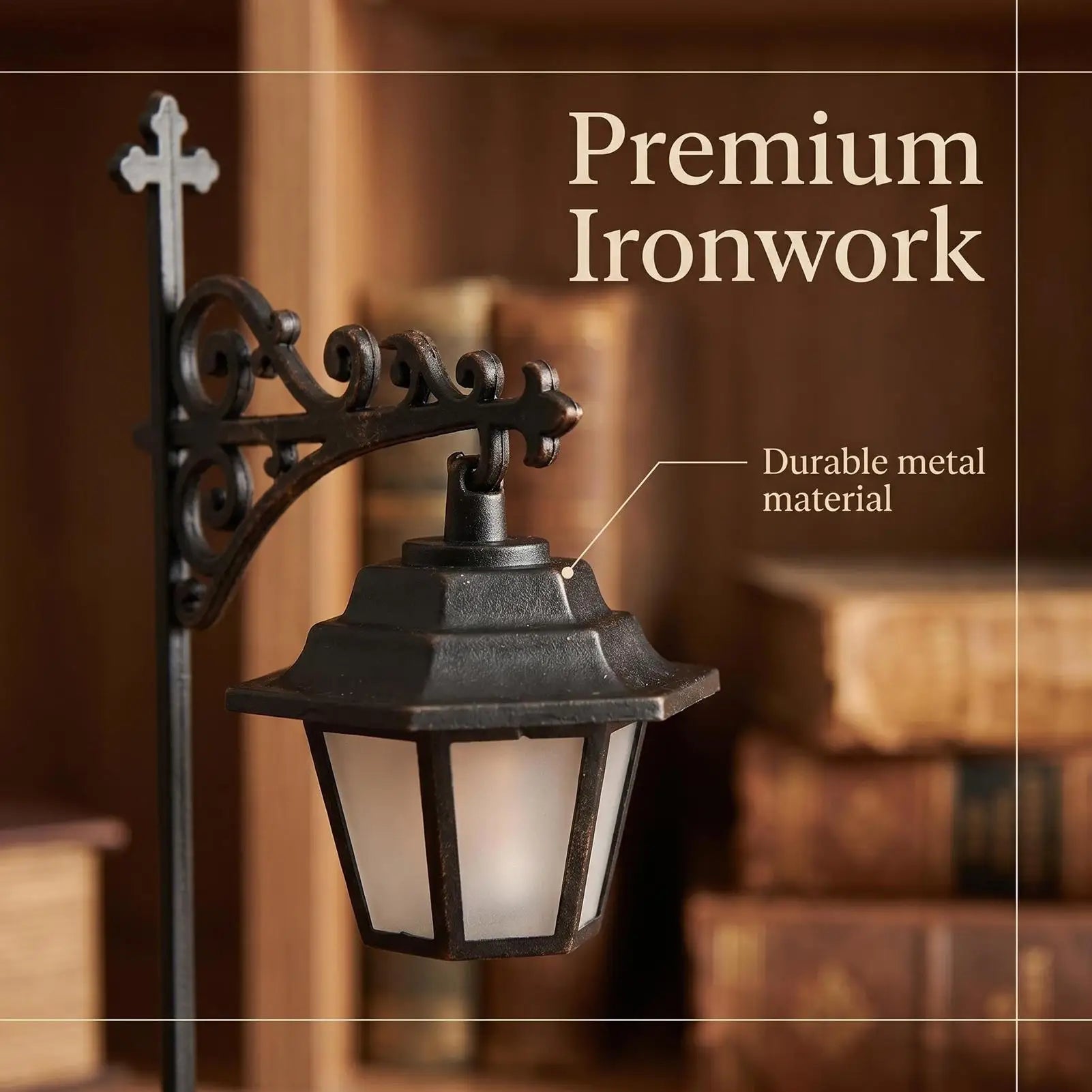 Bookshelf Lamp Vintage LED Warm Lantern Decorative Bookshelf Lighting for Home Living Room Study School Desktop Bookcase Cabinet Qme