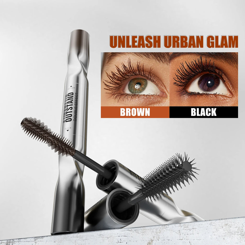 2 Color Waterproof Mascara | Long-Lasting, Smudge-Proof, Curling Formula Black & Green Shades, Formaldehyde-Free Eyelash Primer Qme