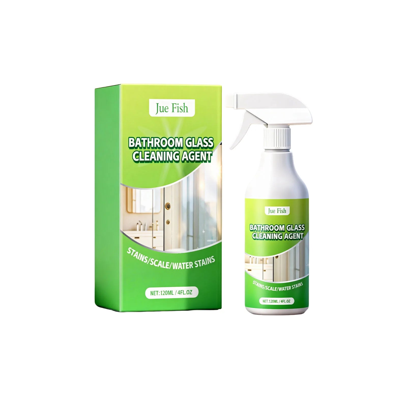 Bathroom Cleaning Spray Eliminate Hard Water Spots & Soap Scum Restore Glass Luster Fast-Acting Multi-surface Limescale Remover Qme 120ML Boxed