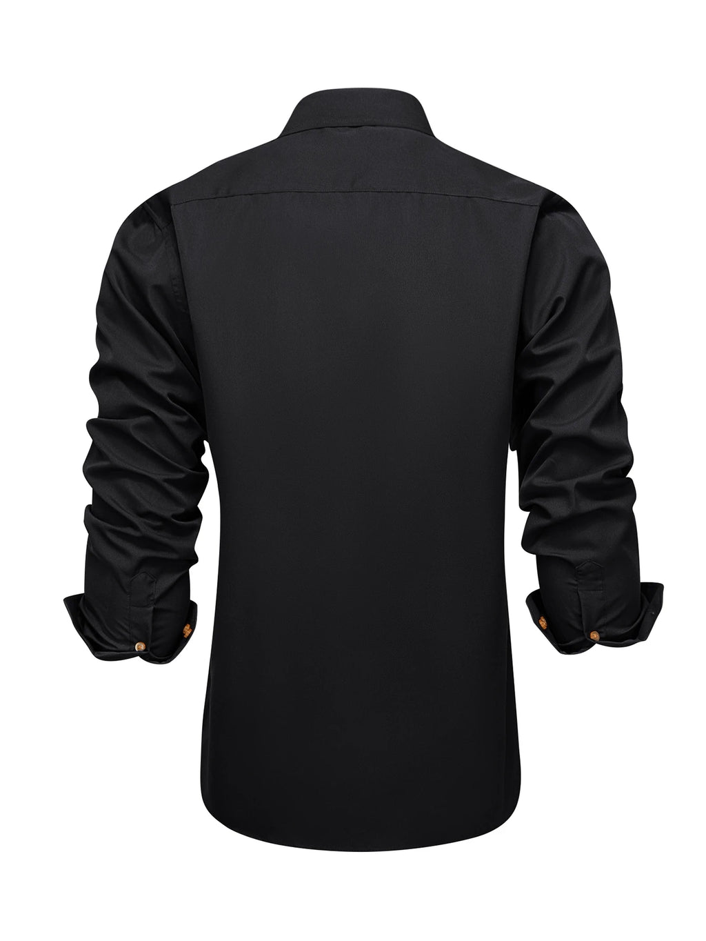 Soft Solid LS Plaid Collar Cuff Patch Shirts Black or Dark Gray Daily Office Casual Button Wear Tops Qme