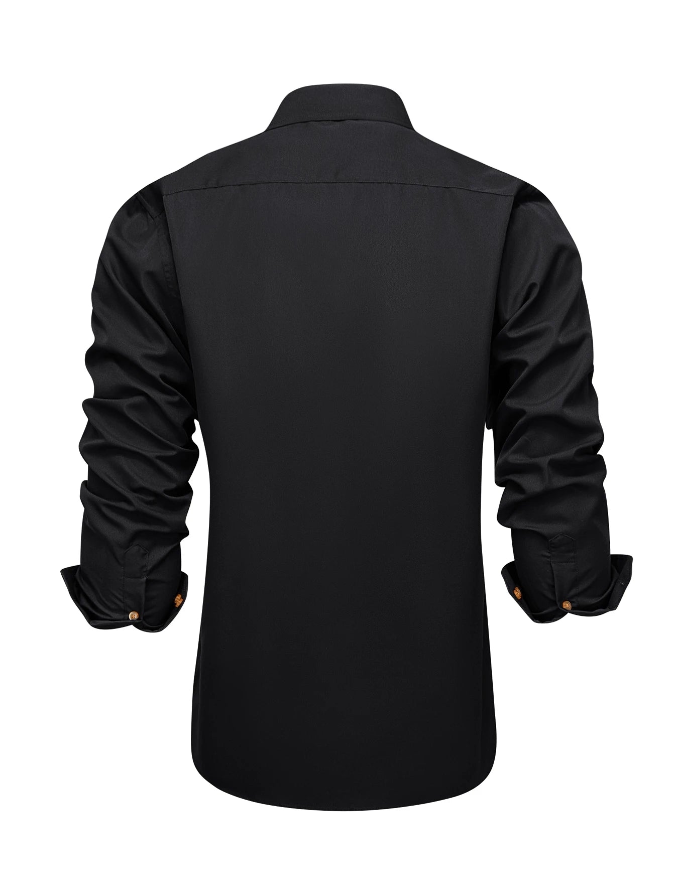 Soft Solid LS Plaid Collar Cuff Patch Shirts Black or Dark Gray Daily Office Casual Button Wear Tops Qme