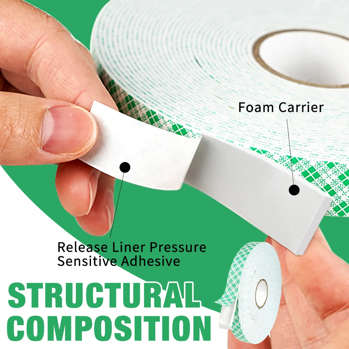 Strong Foam Double-Sided Adhesive Non-Trace High Viscosity Tape High Temperature Resistant Waterproof Adhesive Tape Qme