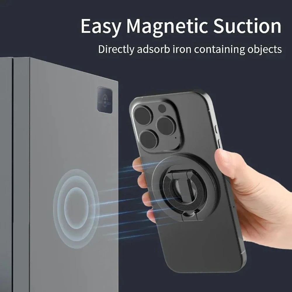 Double-sided Magnetic Phone Holder Double Sided Super Magnet Portable Folding Stand Ring Holder Desktop Bracket For All Phones Qme