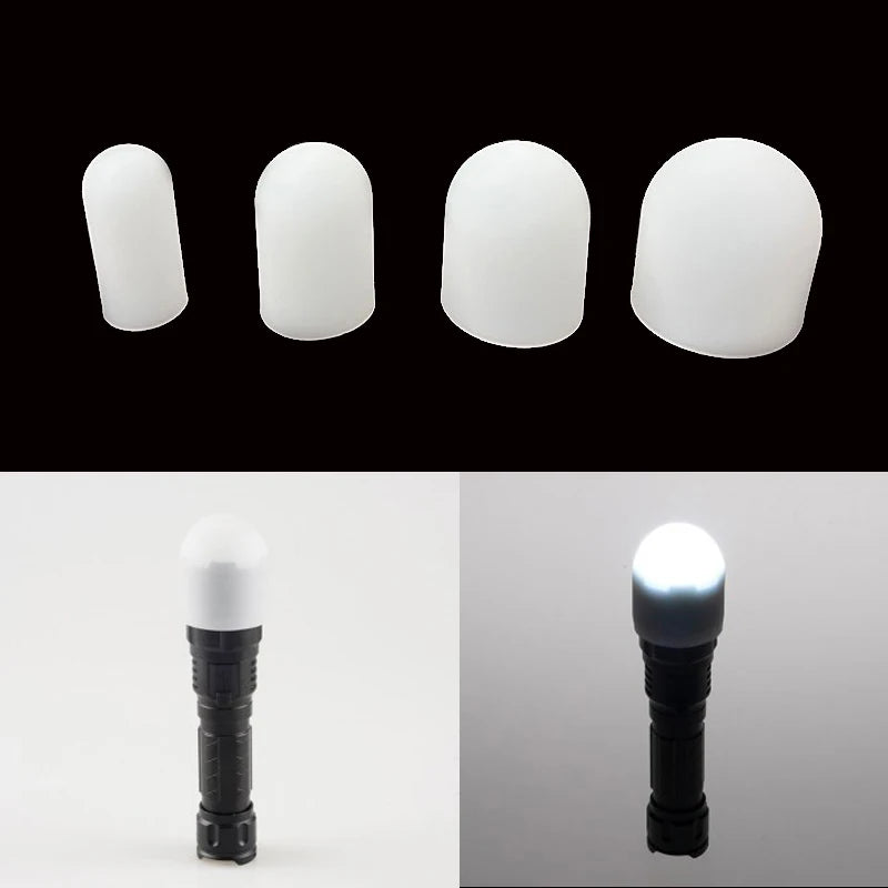 Silicone Elastic Flashlight Diffuser Lampshade Lamp Shade Flashlight Cover Φ28*Φ25*45/Φ35*Φ32*45/Φ41*Φ39*45 Qme 35x32x45