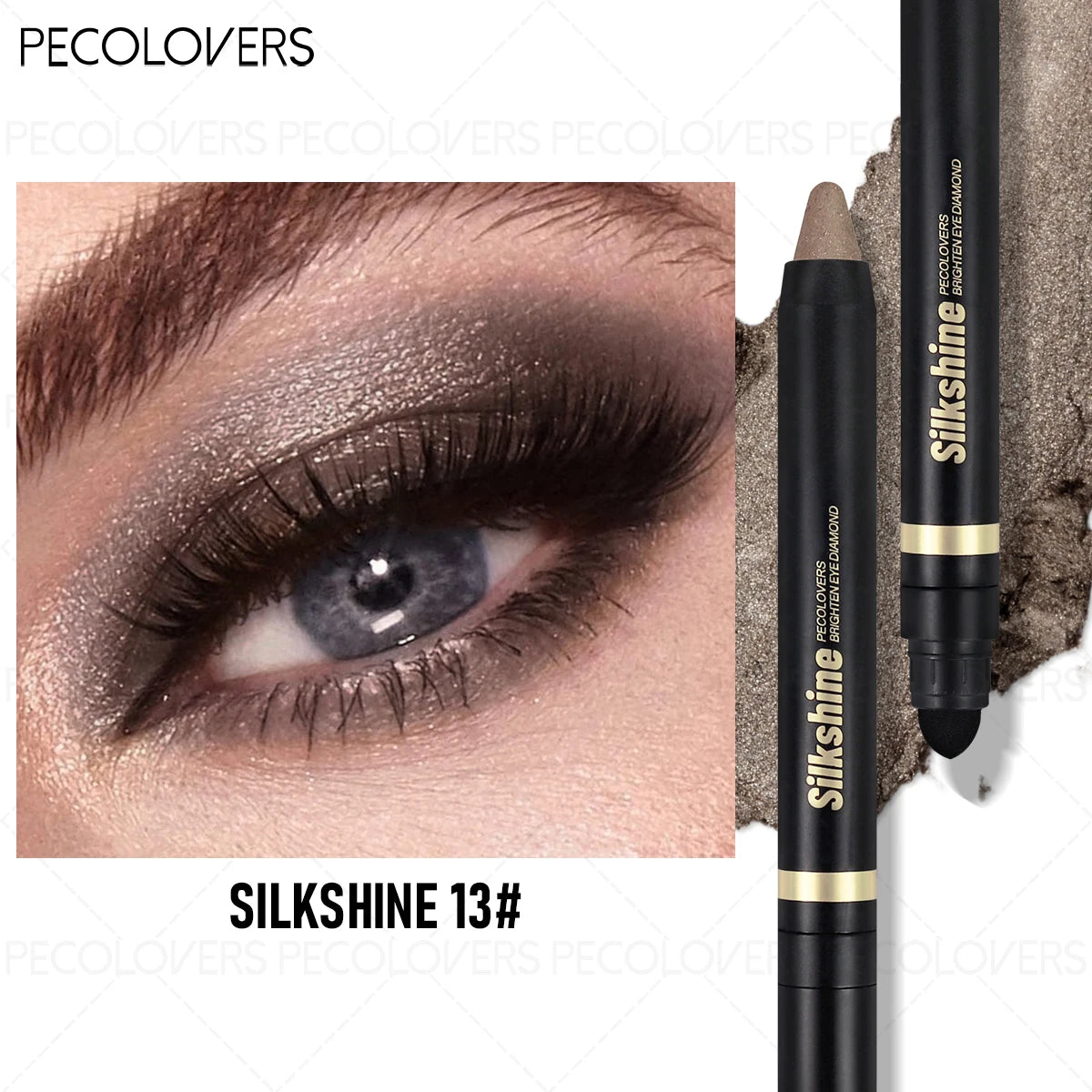 Double-headed Eyeshadow Stick Brush Champagne Brown Forest Green Deep Qme 13