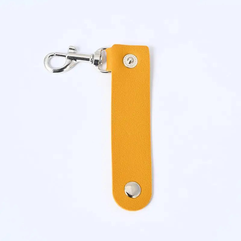 Fashion PU Leather Keychain Simple Keychain Pendant Anti-lost Key Chain Creative Car Key Strap Fashion Jewelry Bag Decoration Qme Yellow