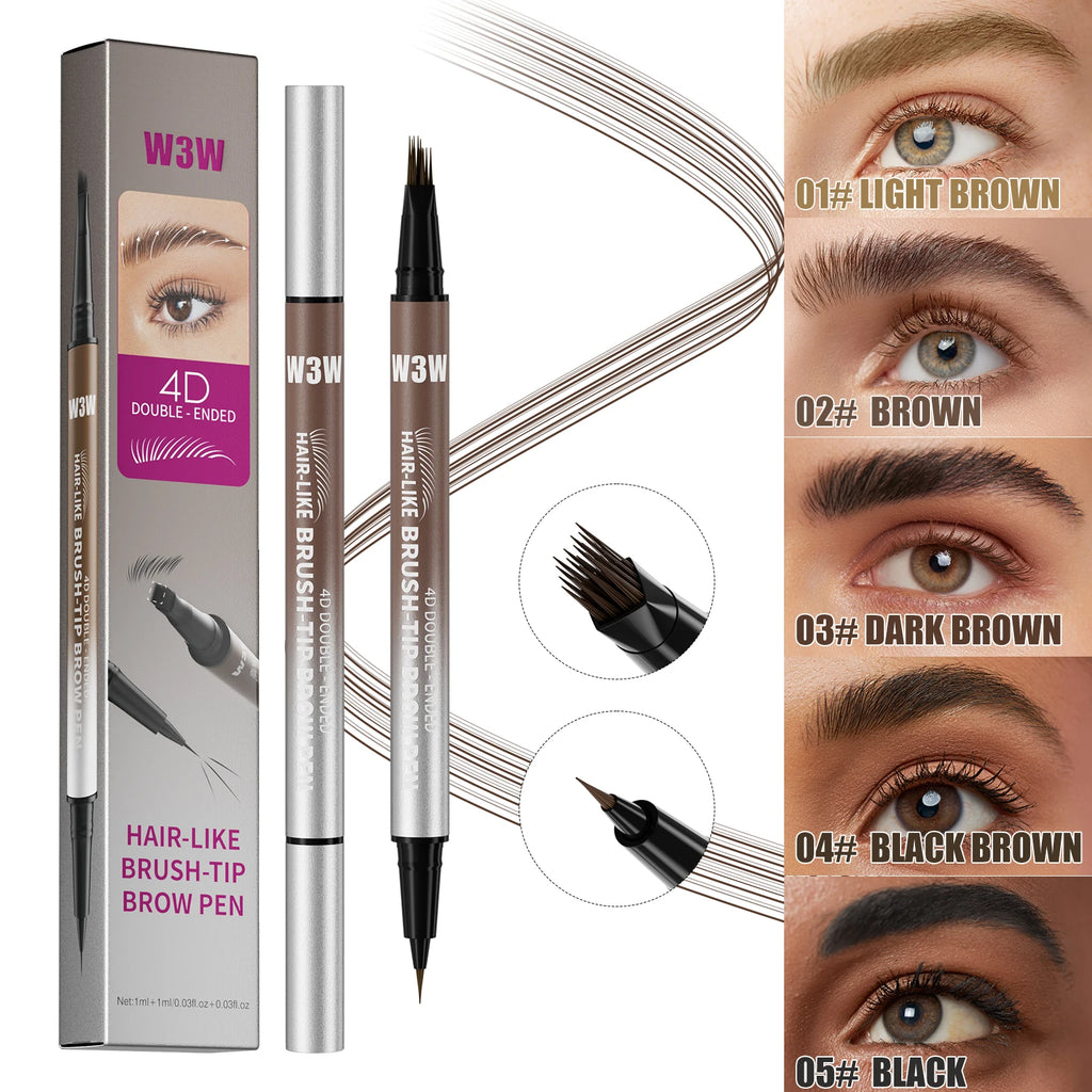 Velvet Wild Eyebrow Pencil Square Angled Brush Multifunction 3D Brow Dye Cream Hairline Anti-smudge Waterproof Eyebrow Tint Pen Qme