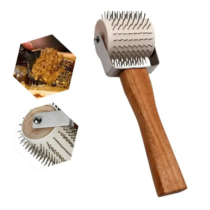 Wheel Uncapping Fork Gear Bee Honeycomb Rake Needle Roller Honey Qme