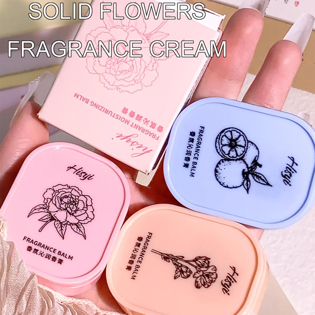 HISYI Solid Perfume Balm Long-lasting Floral Scents Vegan Compact Qme
