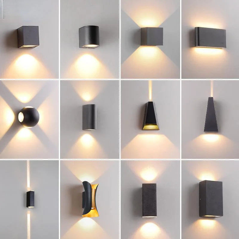TRAZOS Round Square Modern Wall Lights Garden Porch Ip65 Waterproof Up Down Lighting Outdoor Led Bedroom Lamp Wall Decor Qme