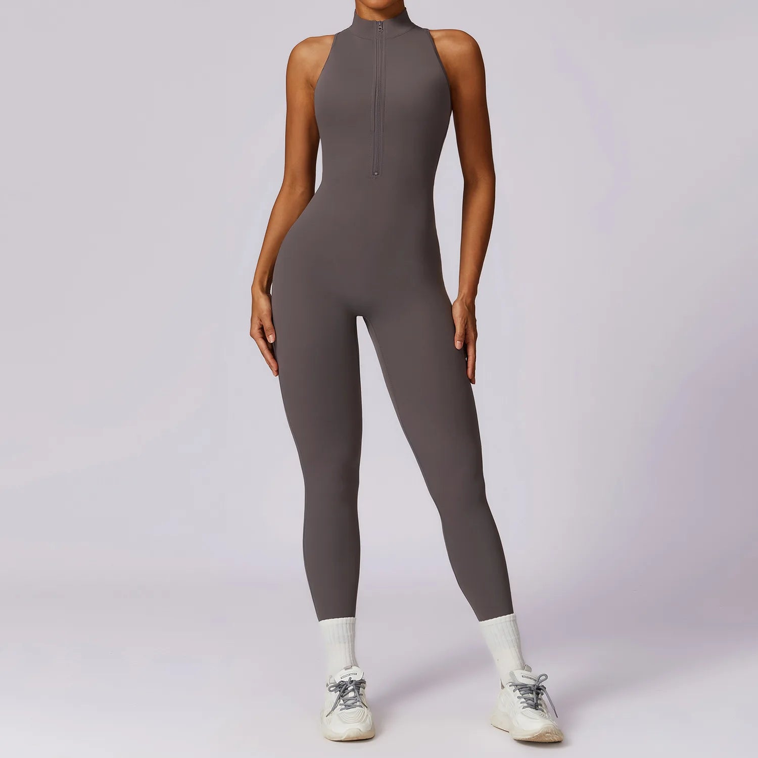 B Women Bodysuits Tummy Control Butt Lifting Sports Shapewea Fit Sports Bodysuit Yoga Suit Women's Gym PushUp Workout Clothes Qme grey M