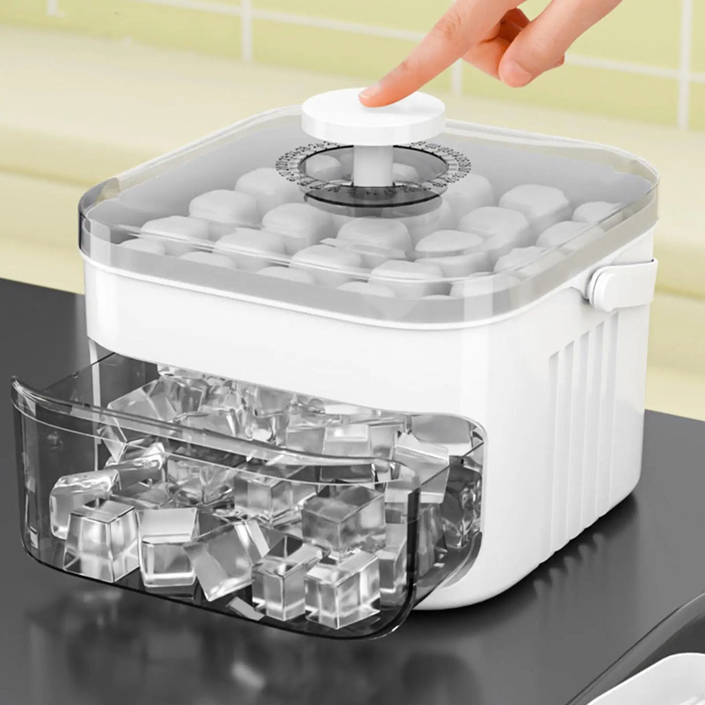 50 Grids Press Type Ice Cube Mold Double-layer Ice Cube Tray with Lid Reusable Ice Box Ice Making Tools Ice Storage Ice Machine Qme