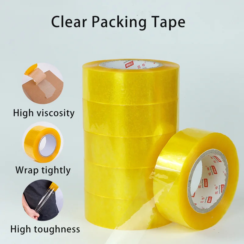 Oversized Roll Sealing Box Tape, Special Tape for Packing and Sealing Boxes, High Viscosity and High Toughness, Household Tape Qme