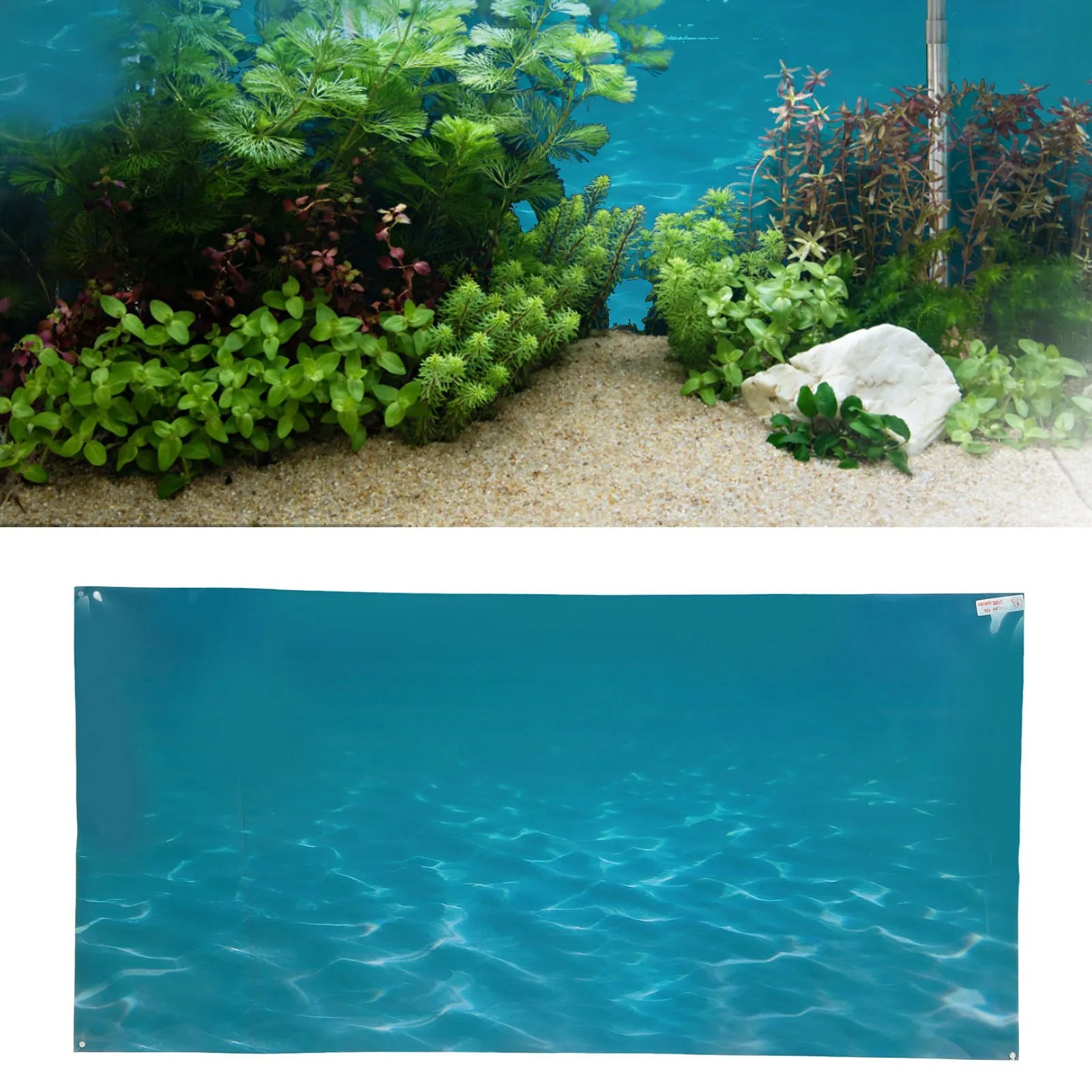 Aquarium Background Poster Fish Background Sticker PVC Self Adhesive 3D Sea Pattern Aquarium Poster Decoration Qme